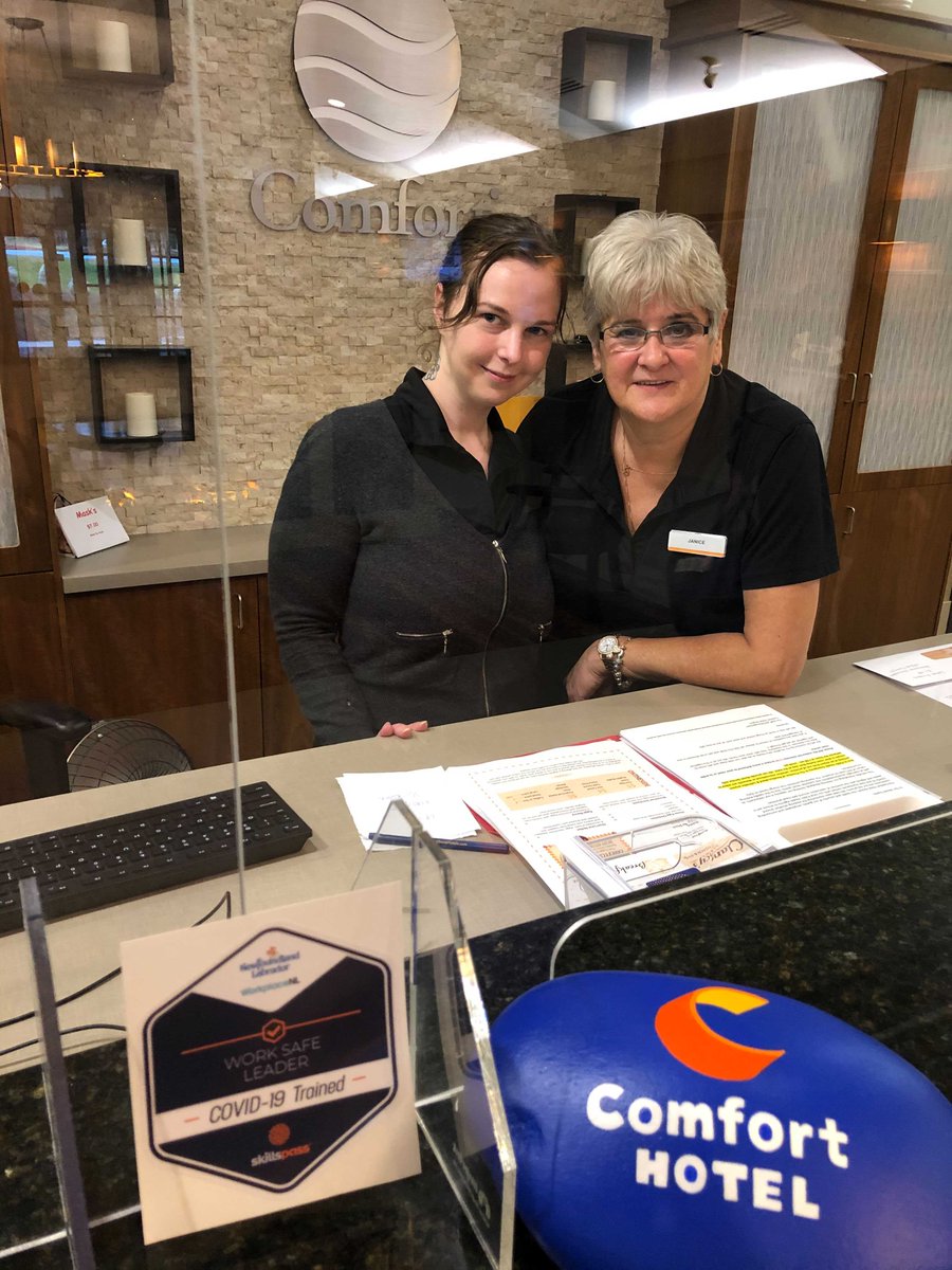 SkillsPassTM's tweet photo. Congrats and well done to the @StayatClayton leadership team and all their Comfort Inn staff for showing a commitment to employee and guest safety and becoming @GovNL #WorkSafeLeader- How?- Completing the Province's free #COVID19 #WorkSafeCourse
- Your business is next! https://t.co/ztWoB1Pq7Q