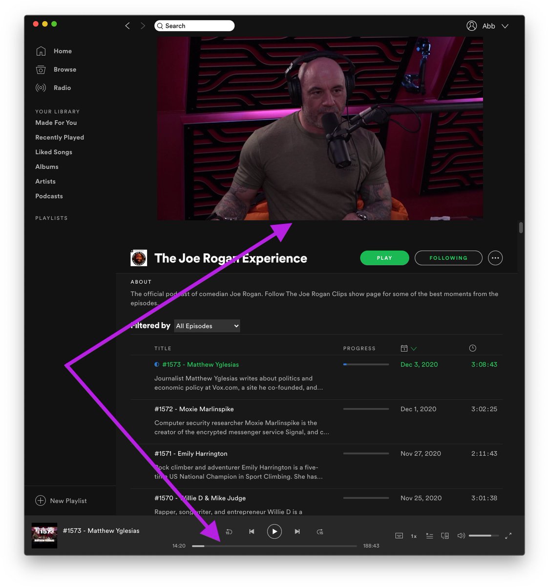 Hey <a href="/spotifypodcasts/">Spotify Podcasts 🎙</a> product design, I have been waiting for this for a long time but since it hasn't happened yet, I think we need to revisit the time bar placement when it comes to videos #podcast