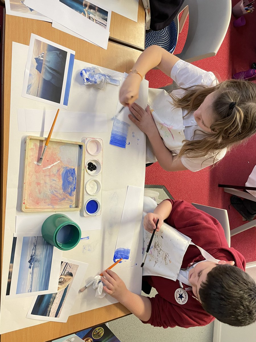 ChagallClass's tweet image. It’s a painting afternoon today to see what art skills we have. We’re going to create Arctic images once’s we’ve finished experimenting! Watch this space! 🔵❄️