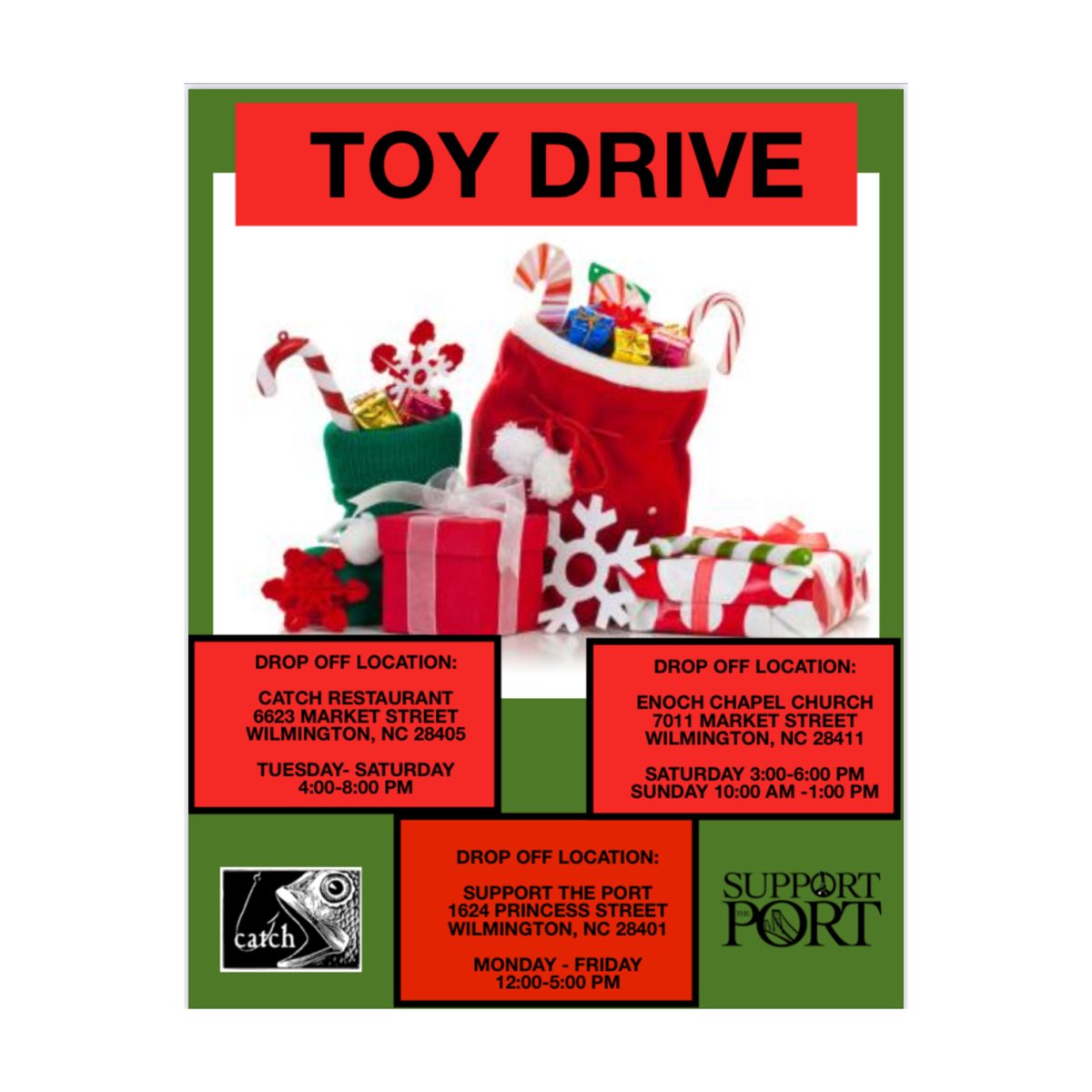 SupportTheePort's tweet photo. Gentle reminder that there are a number of ways to give back to families in need, even if you don't have much.  You can spread joy with a simple donation to our toy drive!  We are partnering with @catchfoodtruck to spread cheer to families of Wilmington, North Carolina! https://t.co/hfwI3HZu2v