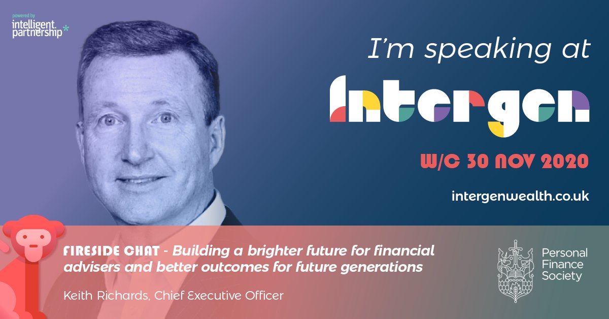 pfsconf's tweet photo. Join PFS CEO Keith Richards at 3.30pm today (4 December) at @Intelligentwit's #Intergen2020. He will be discussing building a brighter future for financial advisers with @FTAdviserโs Simoney Kyriakou.
Find out more here: https://t.co/rUlIq9qkRV #financialwellbeing #gamechangers https://t.co/R0EpEZVrEw