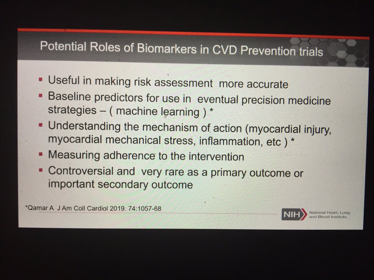 Day 2 of  @CVCTForum  #CVCT2020 Use of biomarkers in clinical trials!!!Lawrence Fine from NIH on pros and cons of biomarkers in trials. Do they help overcome challenges and reduce sample size?