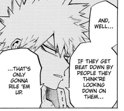 6. And last but not least: these panels showed his way of thinking.So I hope people don’t use this arc and chapter out of context to fit their narrative of:“abused Bakugo, trying to abuse children” anymore. It’s kind of ignorant and taken way out of context