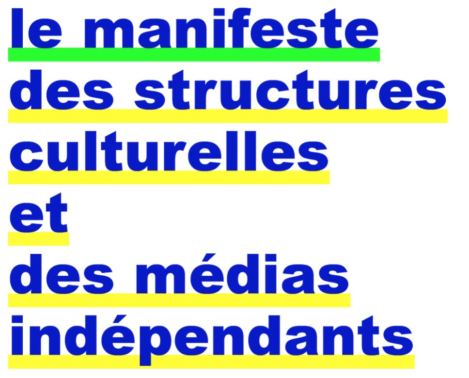 ApresSyndicat's tweet photo. Le Manifeste des structures culturelles et des médias indépendants fédérés par @appeldesindes est sorti !
C'est à lire ici https://t.co/D66mwX3GfX https://t.co/lTiDk8fQx4