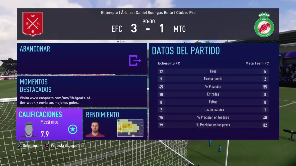 MetaTeamGaming's tweet image. Resultados por La Liguilla de 
@IESAFIFAar🇦🇷 💪🏻

📅Fecha 13
🆚️ Echesortu FC
⚽️1-3 ❌

📅 Fecha 14
🆚️ Vigachus
⚽️ 6-1 ✅

📅 Fecha 15
🆚️ Botijas
⚽️ 1-2 ❌

#FIFA21 #ClubesPro #FIFA 
#ProClubs #SomosMeta #MetaTeam