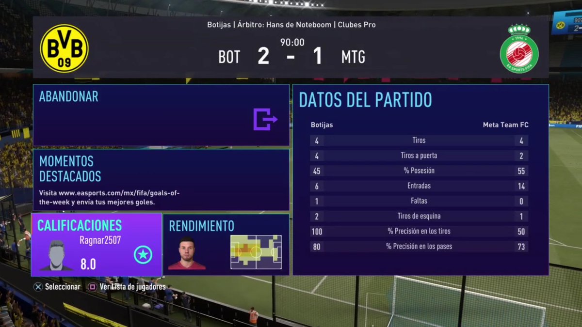 MetaTeamGaming's tweet image. Resultados por La Liguilla de 
@IESAFIFAar🇦🇷 💪🏻

📅Fecha 13
🆚️ Echesortu FC
⚽️1-3 ❌

📅 Fecha 14
🆚️ Vigachus
⚽️ 6-1 ✅

📅 Fecha 15
🆚️ Botijas
⚽️ 1-2 ❌

#FIFA21 #ClubesPro #FIFA 
#ProClubs #SomosMeta #MetaTeam
