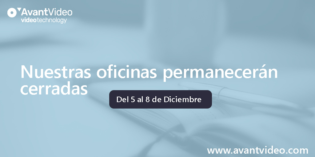 AvantVideoTech's tweet image. 📆Horario Festividades
✅Del 5 al 8 de diciembre estaremos cerrados.
💻Pero recuerda que nuestra tienda online siempre esta abierta para vuestros pedidos : avantvideo.com