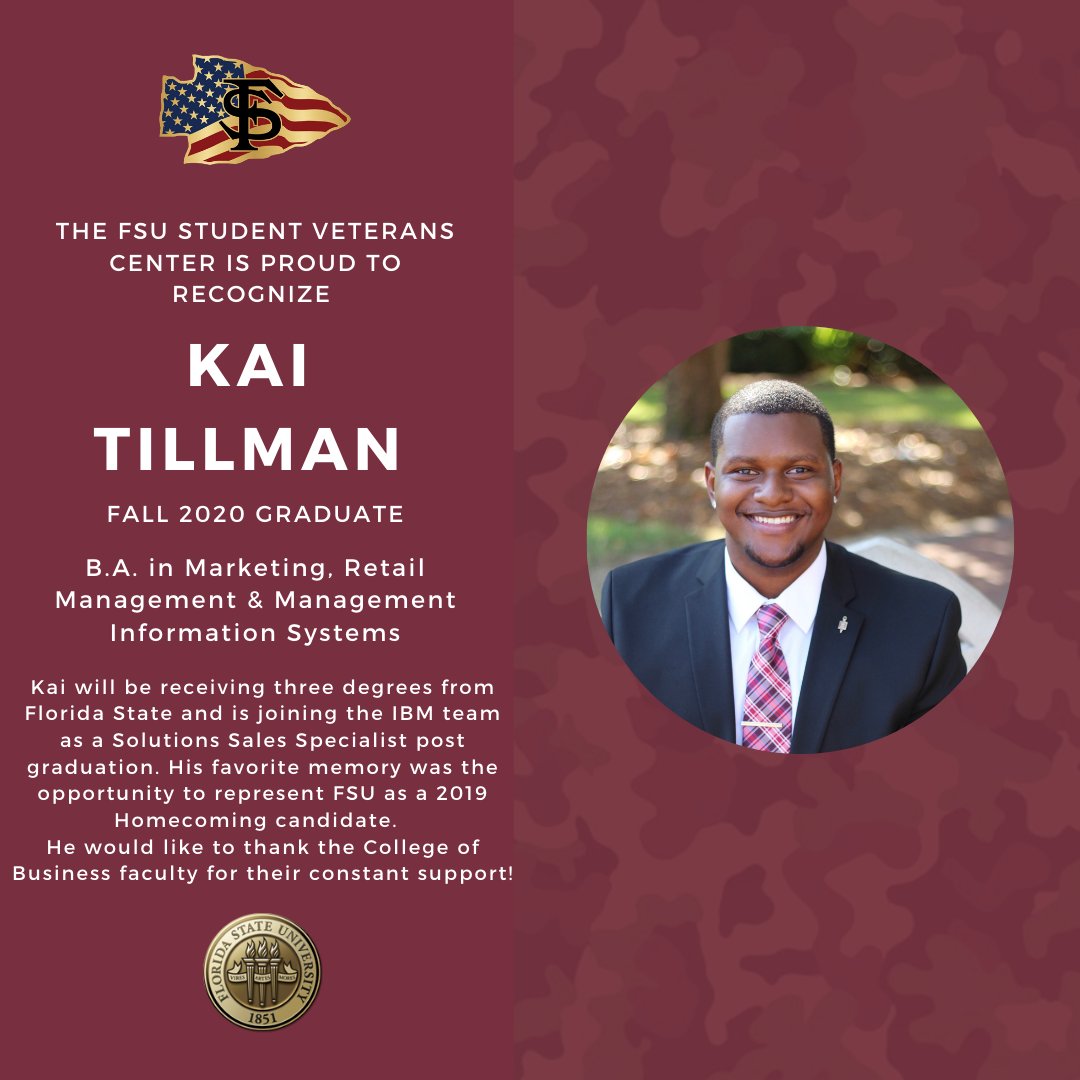 fsu_vets's tweet photo. Congratulations, Kai!π
β’β’β’
Kai Tillman, B.A. in Marketing, Retail Management, and Management Information Systems
#fsuvets #gonoles https://t.co/clfjvw8chL