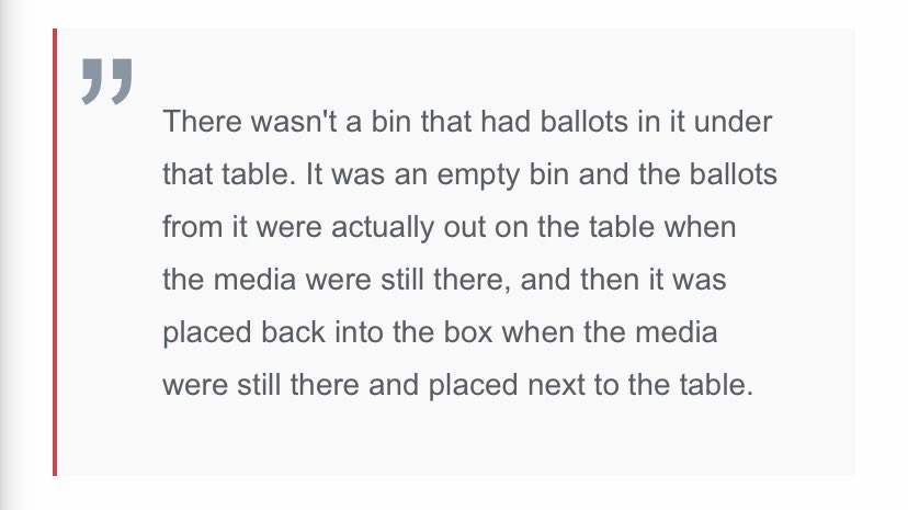 But what about the UNDER THE TABLE box!?!??Empty, according to the chief investigator for the Secretary of state’s office who watched all of the video - hours and hours of it.