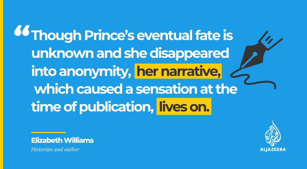 Mary Prince – Visionary abolitionist and writer, who was formerly enslavedBorn in Bermuda in 1788, Prince was the first Black woman to publish & write an autobiography in the UK. She wrote what it was like to live under slavery from her own perspective  https://aje.io/r74zm&nbsp;