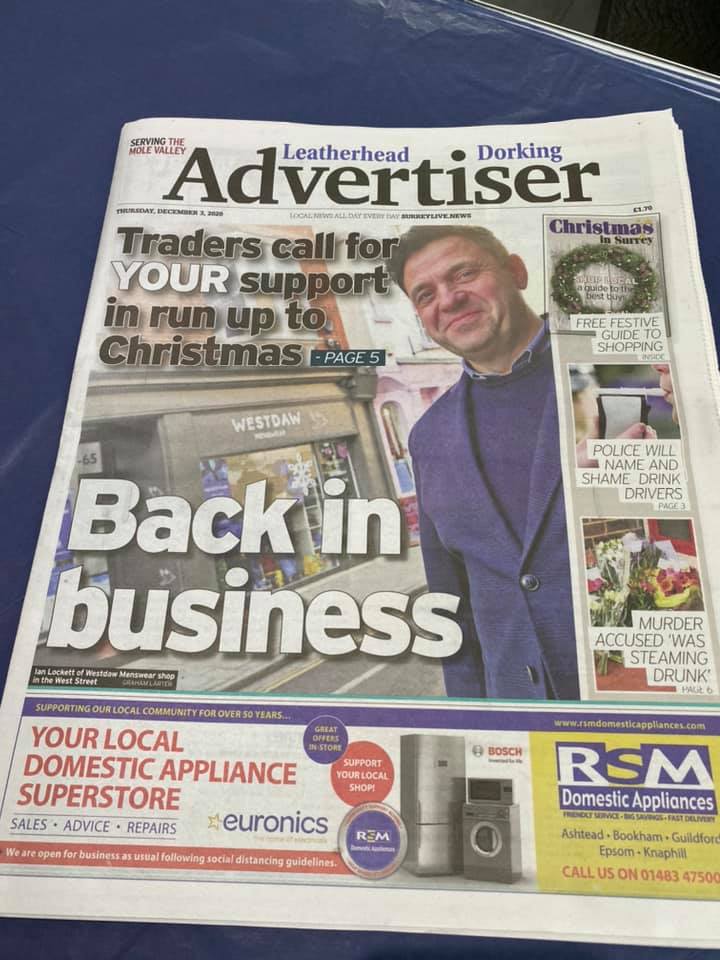 WestdawMenswear's tweet photo. Thank you @JenSeymour1 for the support!  The #Indie shops in #Dotking really appreciate it! (although they can't believe you put me on the cover 😂😂😂) https://t.co/PnnhStXBt9