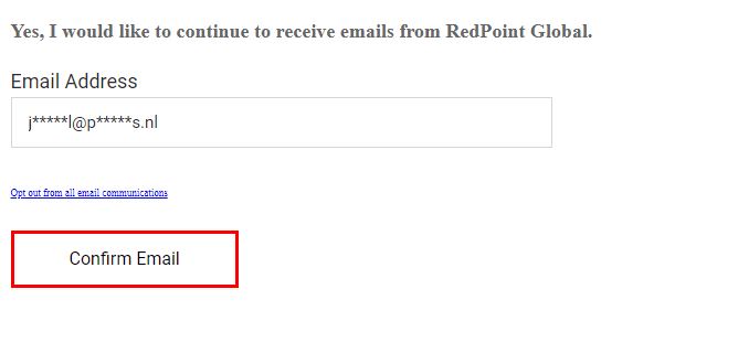 This unsubscribe page takes the common pattern of having to confirm your email address and flips it so that the confirmation keeps recipients subscribed instead. They've buried the actual opt-out link in small text. #DarkPatternsOfEmail