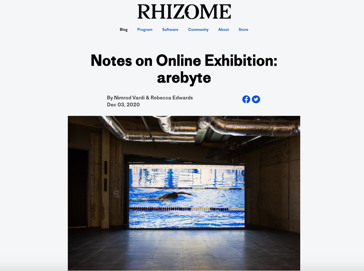 arebyte's tweet photo. Thanks to @Rhizome (+Zachary Kaplan) for asking us to write about our exhibitions during this year, and how we've navigated online/offline. Read it here:
https://t.co/eQPh9Iv2lW
#rhizome #online #network #digital #screenbased #popups https://t.co/hfWHkGPIpa