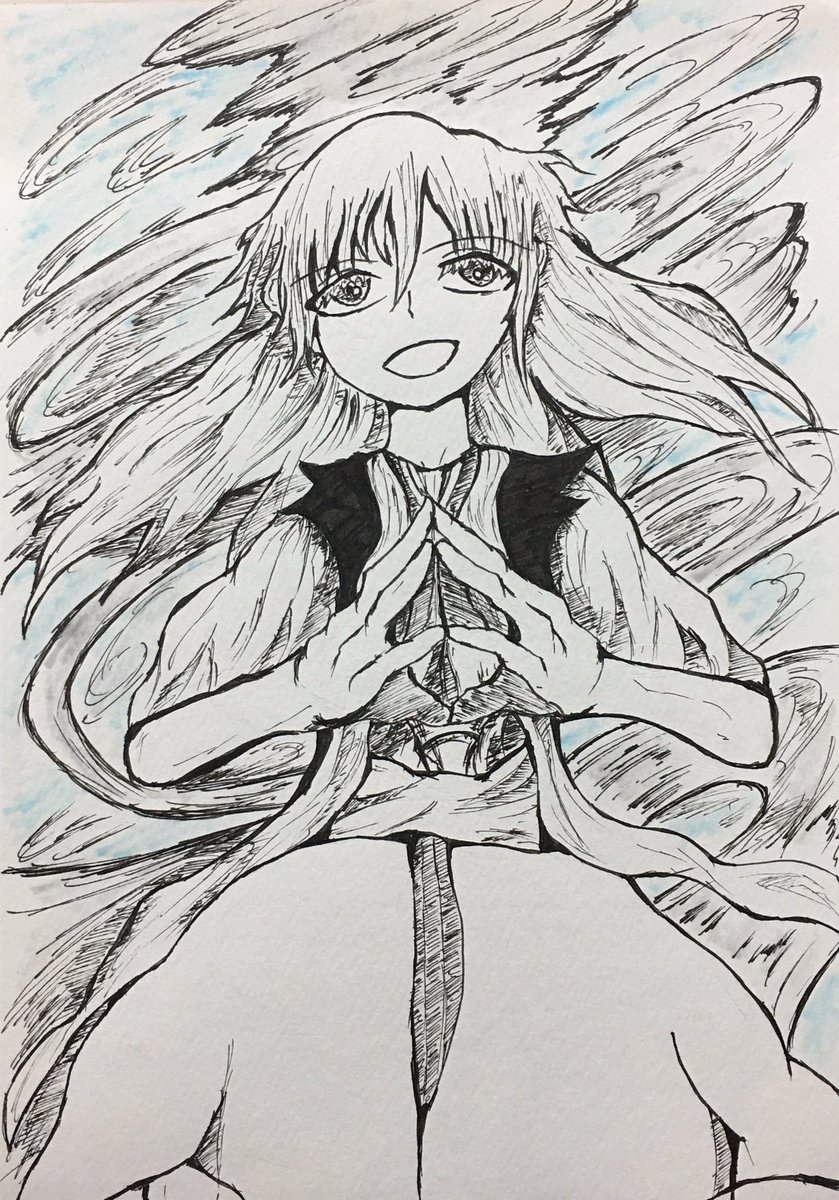 無黒 Unt 風使い 最近キャラを描く時上半分で力尽きる 見直してると大体胴がズレてる気がする 頑張らねば イラスト 風使い 創作キャラ