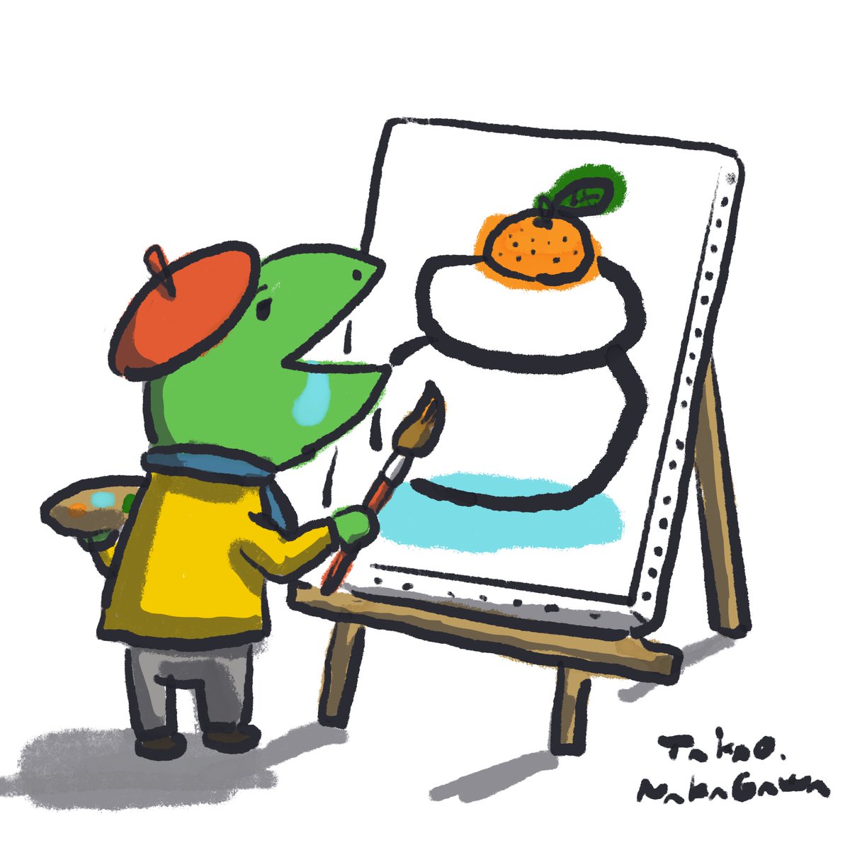 Uzivatel 中川貴雄 絵描き トリノスギャラリー Na Twitteru 絵しりとり 474 今日の絵しりとり 前回 怒りは敵と思え だったので え から 絵に描いた餅 絵しりとり T Co iutga6zx