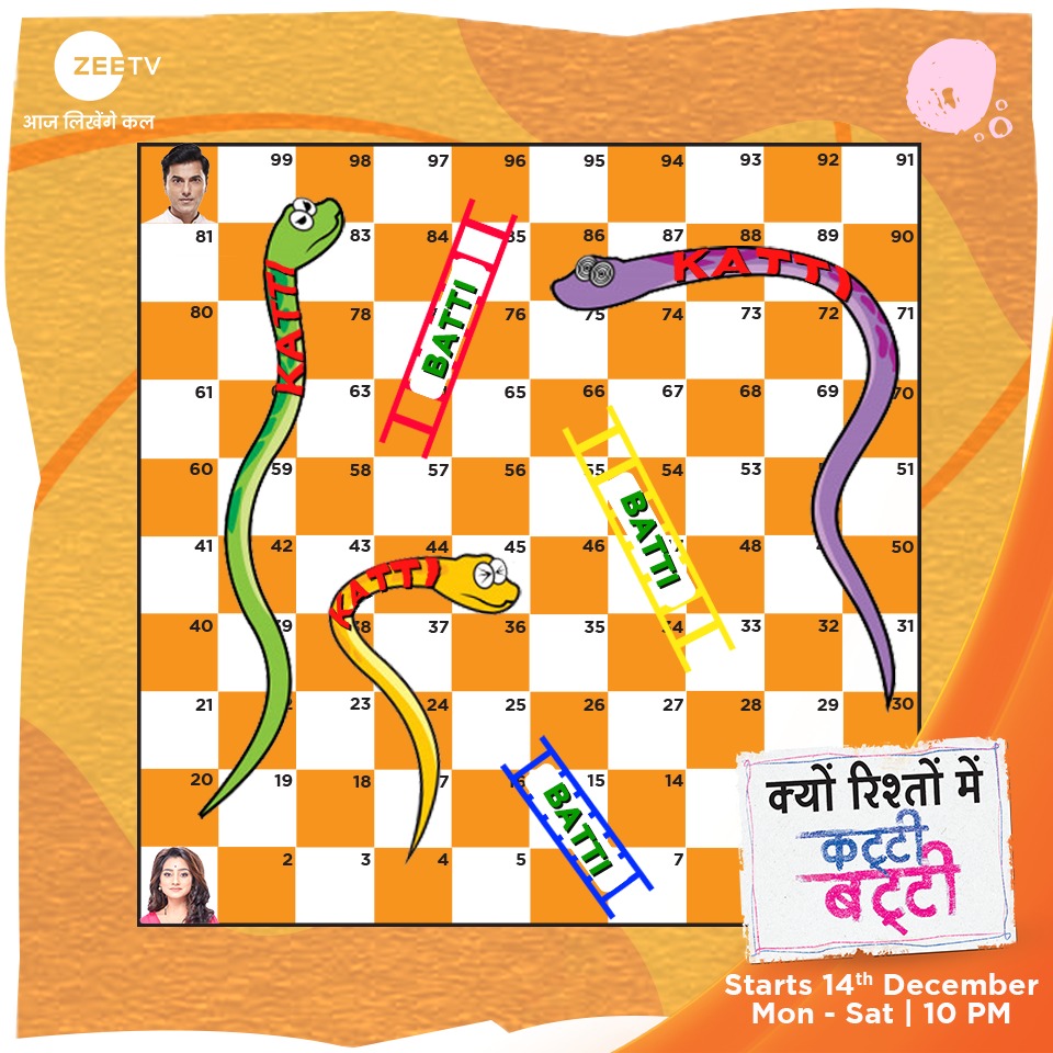ZeeTV's tweet photo. #Rishi aur #Roli ko apne anokhe ideas se Mummy ko Papa ke kareeb le jaana hai. #KyunRishtonMeinKattiBatti, 14th December se, Mon-Sat, 10 PM, sirf #ZeeTV par. #KattiBatti #HamariHappyFamily #SnakesandLadder
@NehaMarda11 #SiddhaanthVirSurryavanshi @Pratyaksh2011 #MannatMurgai https://t.co/JGlGwMFxOm