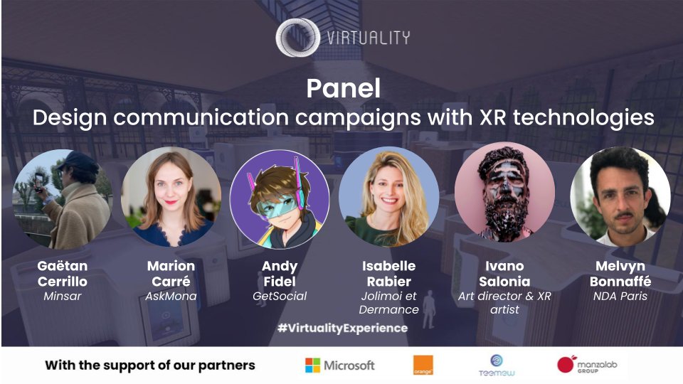 Web3Virtuality's tweet image. 🟣 NOW LIVE! &quot;Design communication campaigns with XR technologies&quot; with @gaetancerrillo x @minsarstudio 

Ft. @AskMonaParis @AndyFidel_ @Jolimoiparis @DERMANCE #NDAParis @cicciobombo 

youtu.be/OmWYTq38QSE

#VirtualityExperience #Virtuality2020 
#XR #Design