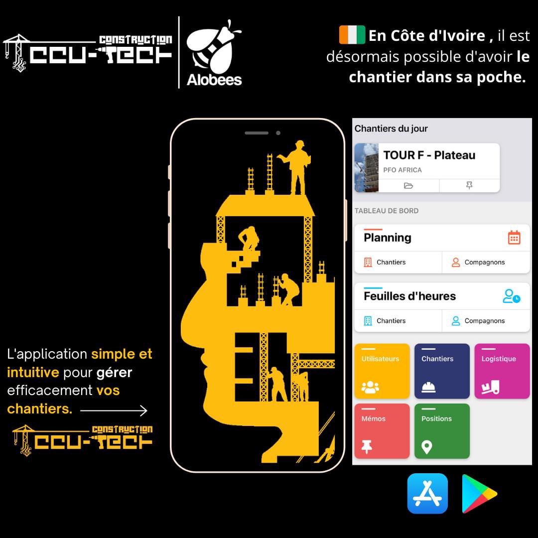 courcommeune's tweet photo. [📲] Votre application de suivi de chantier est maintenant disponible en Côte d'Ivoire. Profitez de 30 jours d'essai gratuit pour 6500 Fcfa Mensuel / Utilisateur. #AlobeesCIV 
Téléchargez Ici : https://t.co/nL5ekL877n

#assistantàmaîtredoeuvre https://t.co/fifnMxtsMF