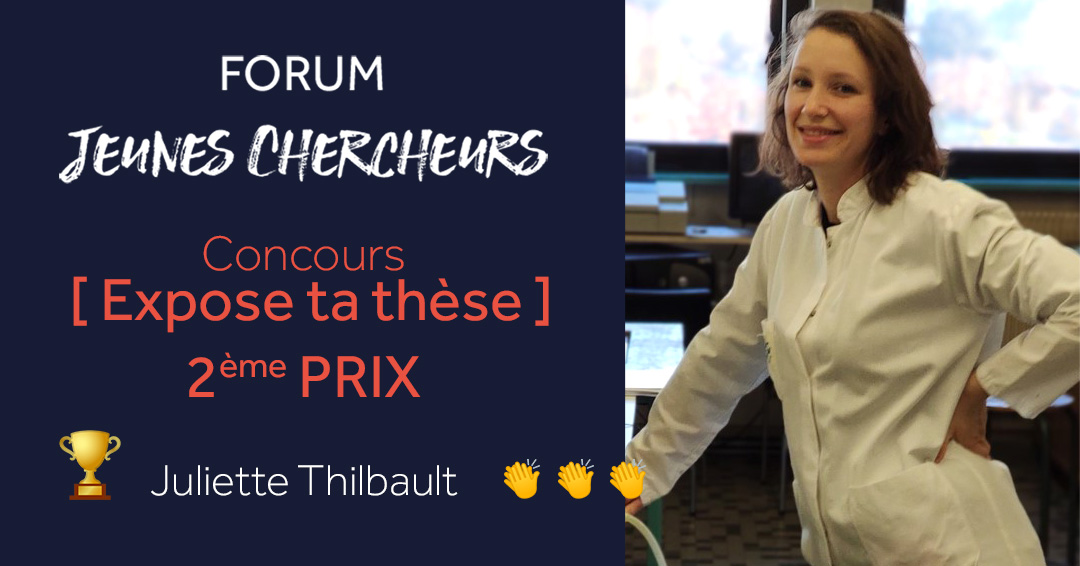 [Forum Jeunes Chercheurs] CONCOURS 
🏆2e Prix EXPOSE TA THÈSE Juliette Thibault, ED 3M, labo <a href="/IMMM_UMR_6283/">Institut des Molécules et Matériaux du Mans</a> pour son poster : The Encapsulation Games : Eco-conception de capsules de parfum".
📢« Être lauréate, cela veut sûrement dire que j’ai réussi mon défi ! »
<a href="/CNRS_dr17/">CNRS Bretagne et Pays de la Loire</a>