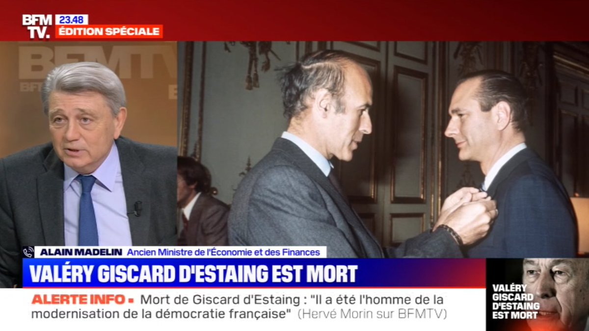 Alain Madelin : “Ça a été un très grand président. Quand on pense au bilan économique, une France en excédent budgétaire, on n’avait jamais connu ça.” Depuis 1972. Et ça n’arrive qu’en 1974, pour un budget voté… sous Pompidou. En 1981, le “bilan” est moins brillant.
