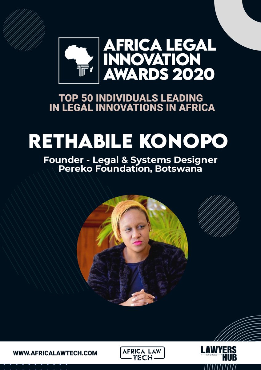  TOP 50 IN LEGAL INNOVATION IN AFRICA Rethabile Konopo,  @RKonopo - Keropo Foundation #AfricaLawTech