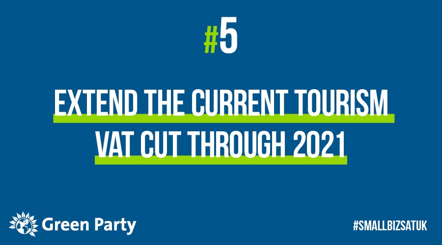 Extend the current tourism VAT cut through 2021 and expand to: Food and drink served in pubs, bars and restaurants Theatre, music concert, museum and gallery tickets Hotel bookings #SmallBizSatUK  #SmallBusinessSaturday  