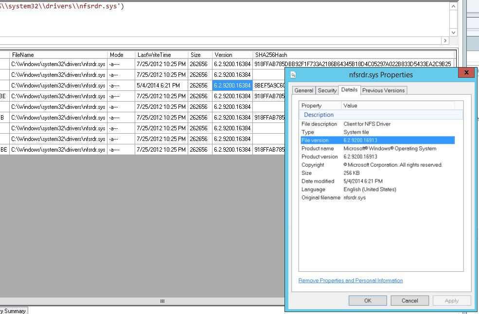 BrianIllner's tweet photo. @jarwidmark - Have you tried using CMPivot to check file versions? Am I missing something, or is it returning an incorrect value? @djammmer https://t.co/nFp0UhEtgZ