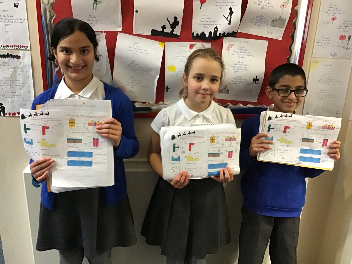 gfprimarycov's tweet photo. 5H have been helping Santa prepare for Christmas by working with his elves and reindeer to work out the perimeter of presents and houses. #GFMaths #GFYear5 https://t.co/i4grhlCV9R