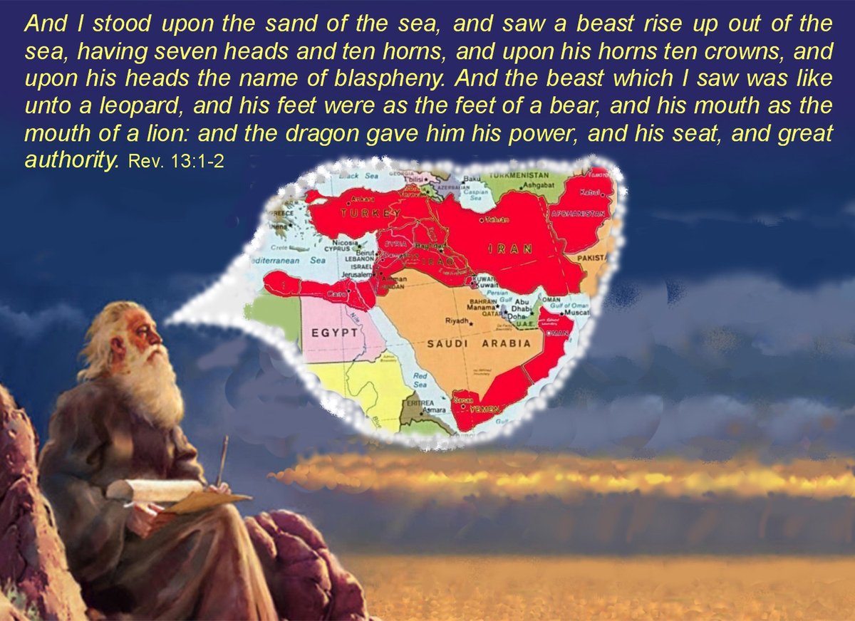 WatchinTheBeast's tweet photo. I agree with Dalton from 27:33-28:01, Revelation is written in child like imagery so even the simplest minded people can understand it. For instance God hid this beast like image in ALL modern Mid East Maps to warn of the coming beast kingdom in Rev 13:1-3 https://t.co/O04JvBijcx https://t.co/LEFB9ognzs