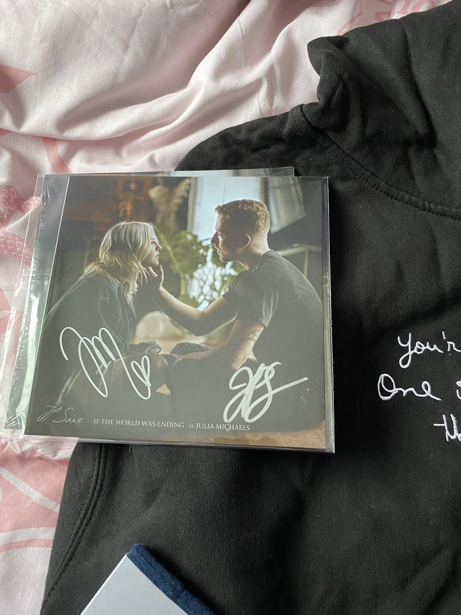 Huliasgem's tweet photo. My merch finally came. ๐ค love my signed #itwwe vinyl. @jpsaxe @juliamichaels Iโm having a JP merch day at work. ๐ฅฐ https://t.co/YkqXLoMInH