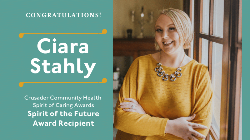 The_CFNIL's tweet photo. Wow, what a week: Ciara Stahly, #CFNIL Program Officer, is a 2020 @CrusaderHealth Spirit of the Future Award Recipient! One of her nominators said: โshe lends a helping hand to ignite change for the people who surround her.โ We couldn't agree more. Congratulations, Ciara! https://t.co/wZBydk4Wq9