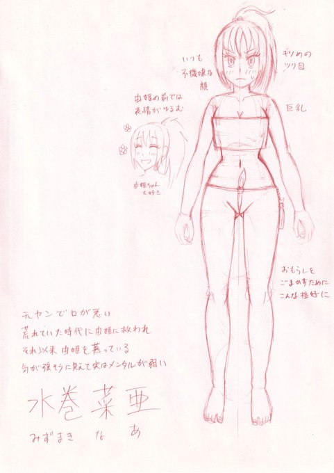 水巻菜亜 設定画 