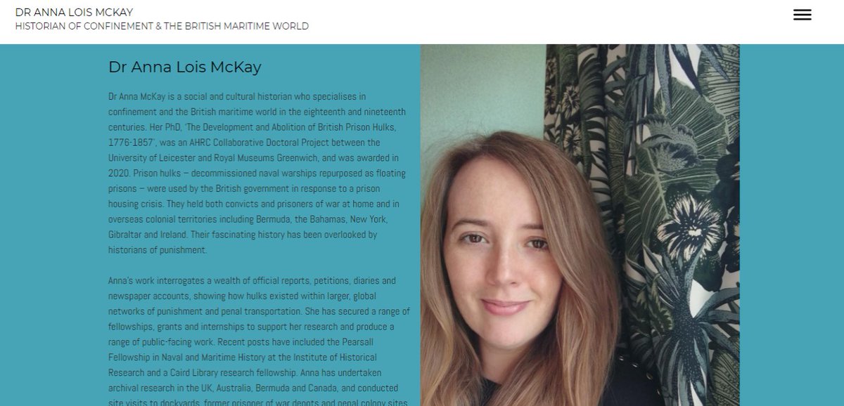 My website is now live! Please share, and check it out to read more about my research and public engagement: anna-mckay.com 🌊⛵️⛴️🌊 #twitterstorians #prisonhulks #prisonhistory #convicthistory #pows #maritimehistory #globalhistory #ecrchat #phdchat #acwri