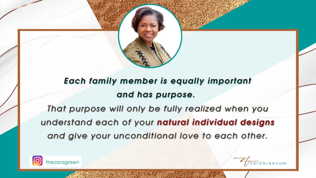 Each family member is equally important and has purpose. That purpose will only be fully realized when you understand each of your 𝐧𝐚𝐭𝐮𝐫𝐚𝐥 𝐢𝐧𝐝𝐢𝐯𝐢𝐝𝐮𝐚𝐥 𝐝𝐞𝐬𝐢𝐠𝐧𝐬 and give your unconditional love to each other.
#ZGgem #selfawareness #personalgrowth