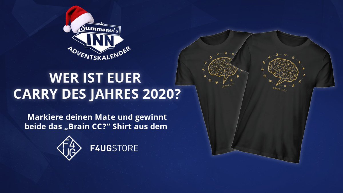 Werbung

Wer hat sich den Titel "Carry des Jahres 2020" wahrlich verdient? Schreibt es uns in die Kommentare, taggt euren Mate und mit etwas Glück gewinnt ihr beide das "Brain CC?" - Shirt aus dem <a href="/F4UGStore/">F4UGStore</a> Store! 😲

Einsendeschluss ist der 06.12.2020
#SINNAdventskalender