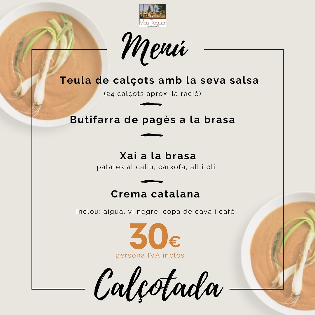 Sense plans pel cap de setmana?
Veniu a provar el Menú Calçotada!

#calçotada #tradicions
#vilanova #calçotdevalls
