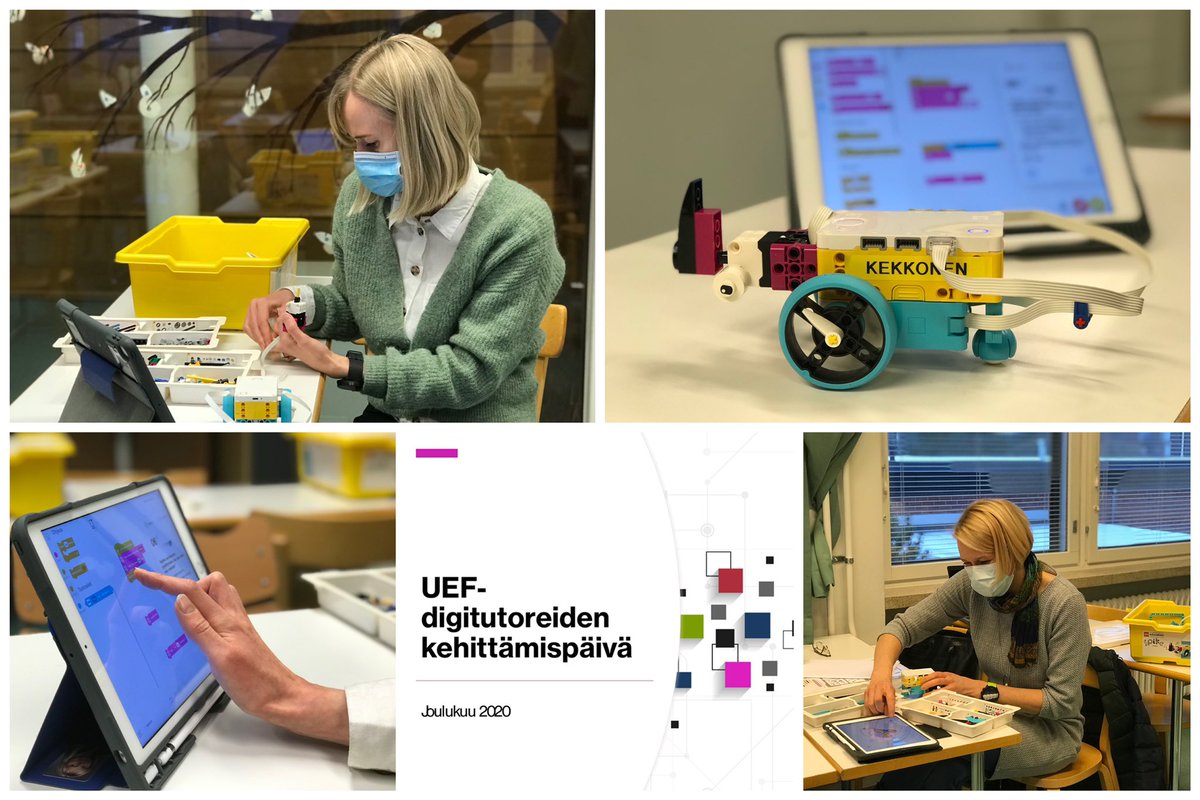 rantakylan's tweet photo. Tänään molempien harjoittelukoulujen digitutorit kokoontuivat tiiviillä porukalla jakamaan syksyn fiiliksiä, oppimaan Lego Spike-sarjojen käyttöä, tutustumaan Educan äänihuoneeseen ja miettimään tulevaa kevättä.

@enorssi @UniEastFinland @LEGO_Education @FclabFi @fcl_euschoolnet https://t.co/KSpWAGwxtO