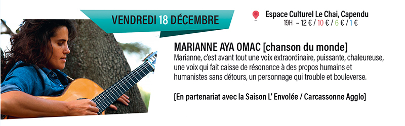 ⭐ Association 11bouge : Marianne Aya Omac au Chai à Capendu, Crida Company et Séraphine reportés, retour  "Des Plumes et des Mics !" - mailchi.mp/11bouge/concer…