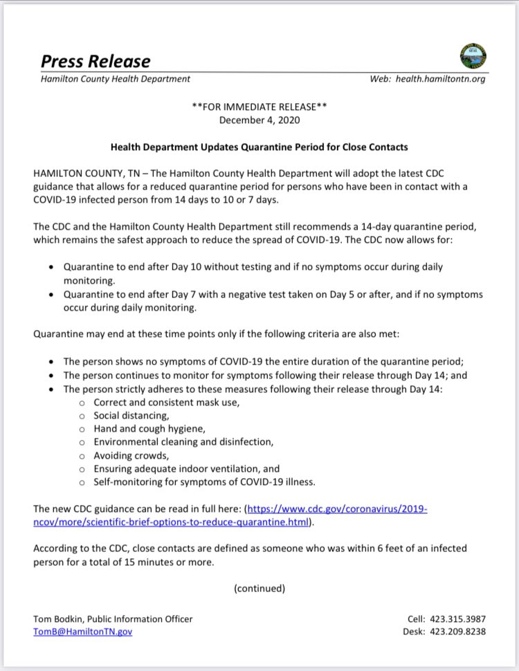 The Hamilton County Health Department, under the strain of a massive case load, has shifted priority away from contact tracing. We've lost one of the most important public health tools used to mitigate the spread. https://www.cdc.gov/coronavirus/2019-ncov/php/contact-tracing/contact-tracing-plan/prioritization.html10/n