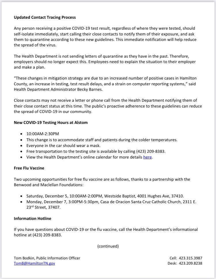 The Hamilton County Health Department, under the strain of a massive case load, has shifted priority away from contact tracing. We've lost one of the most important public health tools used to mitigate the spread. https://www.cdc.gov/coronavirus/2019-ncov/php/contact-tracing/contact-tracing-plan/prioritization.html10/n