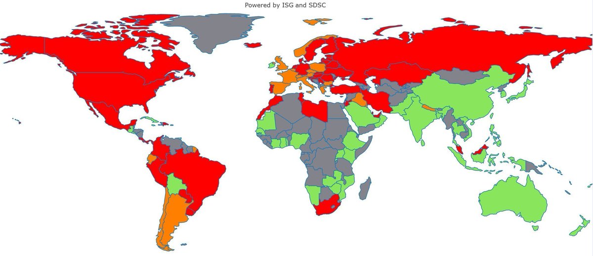 1/21. Dec 05 to Dec 11 -  #COVID19 Daily Epidemic Forecasting for 209 countries with risk mapsData:  @ECDC_EU or  https://coronavirus.jhu.edu&nbsp; or  https://ourworldindata.org/coronavirus&nbsp;Dashboard:  https://renkulab.shinyapps.io/COVID-19-Epidemic-Forecasting/_w_5f9d45a0/_w_8da5e02a/?tab=world_mapPowered by  @ISG_UNIGE &  @SDSCdatascience