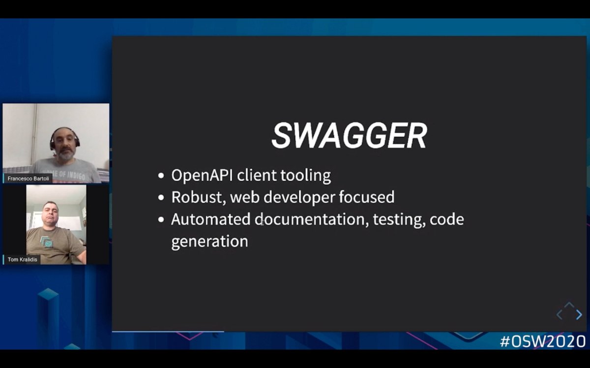 RIOS_opensource's tweet photo. Alla #OSW2020 ci parla di #openApi @tomkralidis di @OSGeo. Seguite il live qui https://t.co/tvNjU1ZpqL https://t.co/TapsNKLFLj