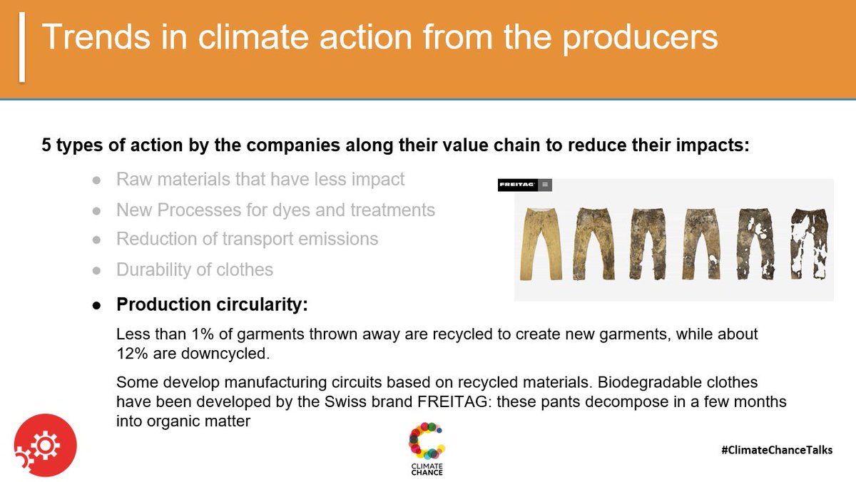 Trends in #ClimateAction 🌍 <a href="/ClimateChance/">Climate Chance</a> Talk on #Textile #greenfashion with <a href="/MirelaOrlovic/">Mirela Orlovic</a> <a href="/ThomasHuriez/">Thomas Huriez</a> and <a href="/Carrysomers/">Carry Somers</a> 
All our findings and insights in our Global Sector-based Synthesis Report of non-state climate action 👉climate-chance.org/en/comprehend/…