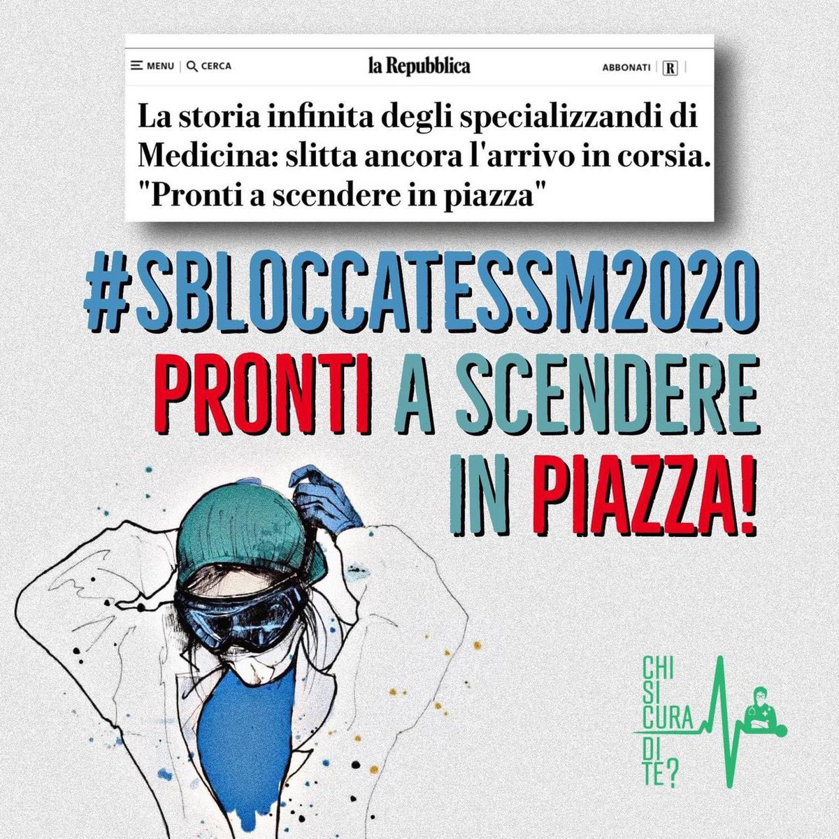 pheedsMD's tweet image. #SBLOCCATESSM2020 

A meno di un mese dalla presa di servizio, prevista per il 30 dicembre, non si sa ancora quale sarà il destino di oltre 23.000 medici aspiranti specializzande e specializzandi.