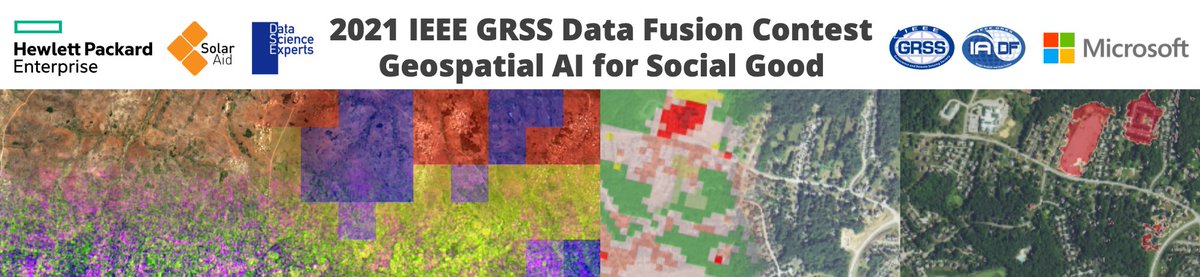 📣 "The IEEE GRSS Data Fusion Contest is Back!" 🆕<a href="/GrssIadf/">GRSS IADF</a> <a href="/Igarss2021/">IGARSS 2021</a> 
ℹ️ Theme: Geospatial AI for Social Good
💻 Challenge Tracks:
🗺️ 1) Track DSE
🛰️ 2) Track MSD
📃 Top-ranked teams will be awarded during #IGARSS2021
📎 More at :shorturl.at/bcsP4