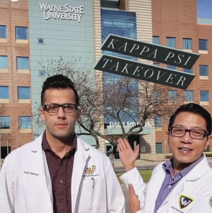 wsuapplebaum's tweet photo. ICYMI: @WSUPharmD candidate Joseph Paul Javier and the brothers of Kappa Psi took everyone on a tour of Detroit and shared their many community service activities during this week's #WayneState Instagram story takeover! https://t.co/1H2aEkeebW 💚💛 #wsuapplebaum #kappapsi https://t.co/JXpOdkIVlV