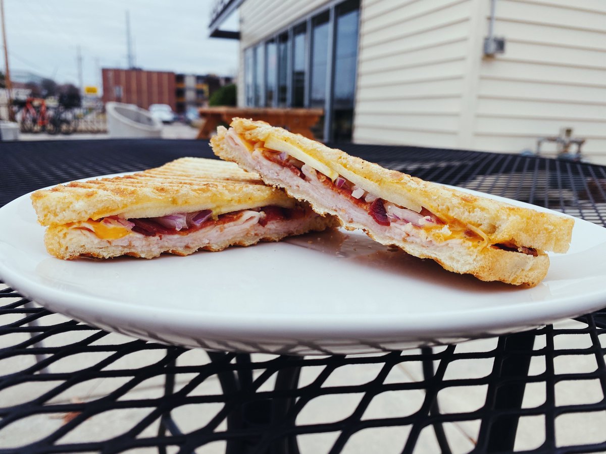 Try our festive seasonal Harvest Turkey panini! It has turkey, bacon, apples, onion, cheddar, and a delicious zesty sauce. Such a fun twist on a classic turkey sandwich. Stop by and try one today or order online at buff.ly/2JIUbHF!  #FairmountFavorites