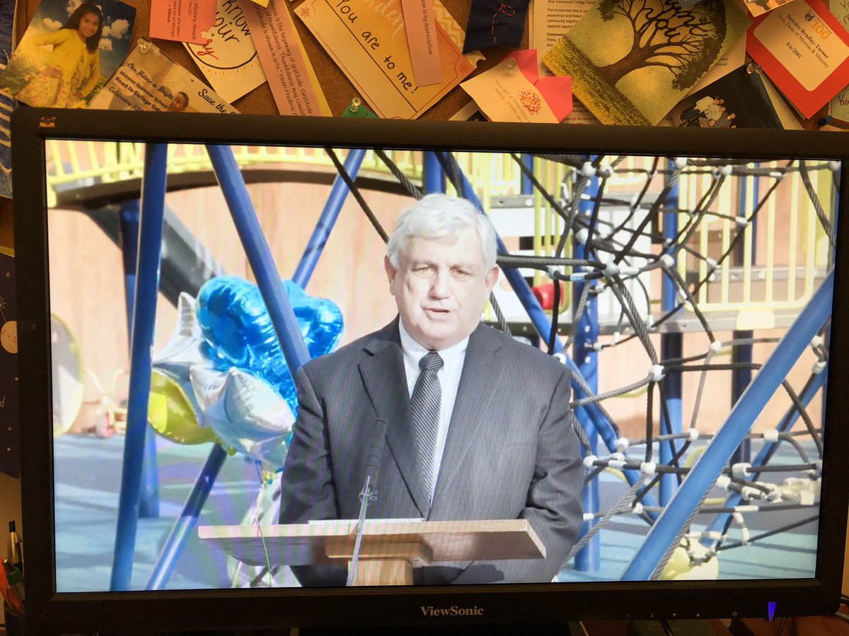 BradleydDeirdre's tweet photo. Congratulations @MissionGrammar on the new playground! So happy to join the celebration virtually! Happy playing scholars! 💙💛 https://t.co/bLH6Q8cyeT