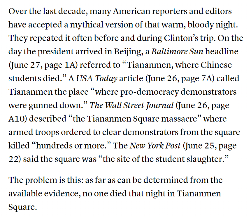 COLUMBIA JOURNALISM REVIEW - The Myth of TiananmenAnd the price of a passive press https://archives.cjr.org/behind_the_news/the_myth_of_tiananmen.php?page=all