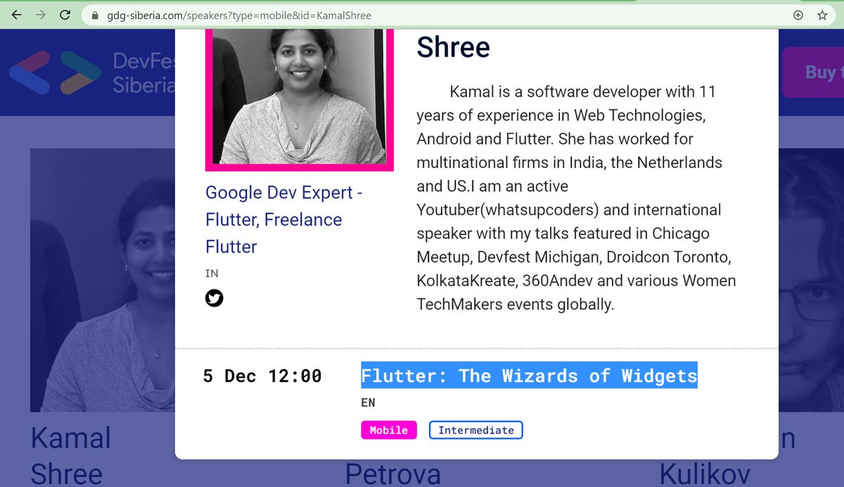 Excited to be talking about "Flutter: The wizards of Widgets" at Devfest 2020 <a href="/GDGNsk/">GDG Novosibirsk</a> <a href="/FlutterDev/">Flutter</a> <a href="/FlutterComm/">Flutter Community</a> #dfsiberia #devfestSiberia 🙌🙌🙌